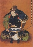 Sakakibara Yasumasa sitting in agura Sakakibara Yasumasa sitting in agura